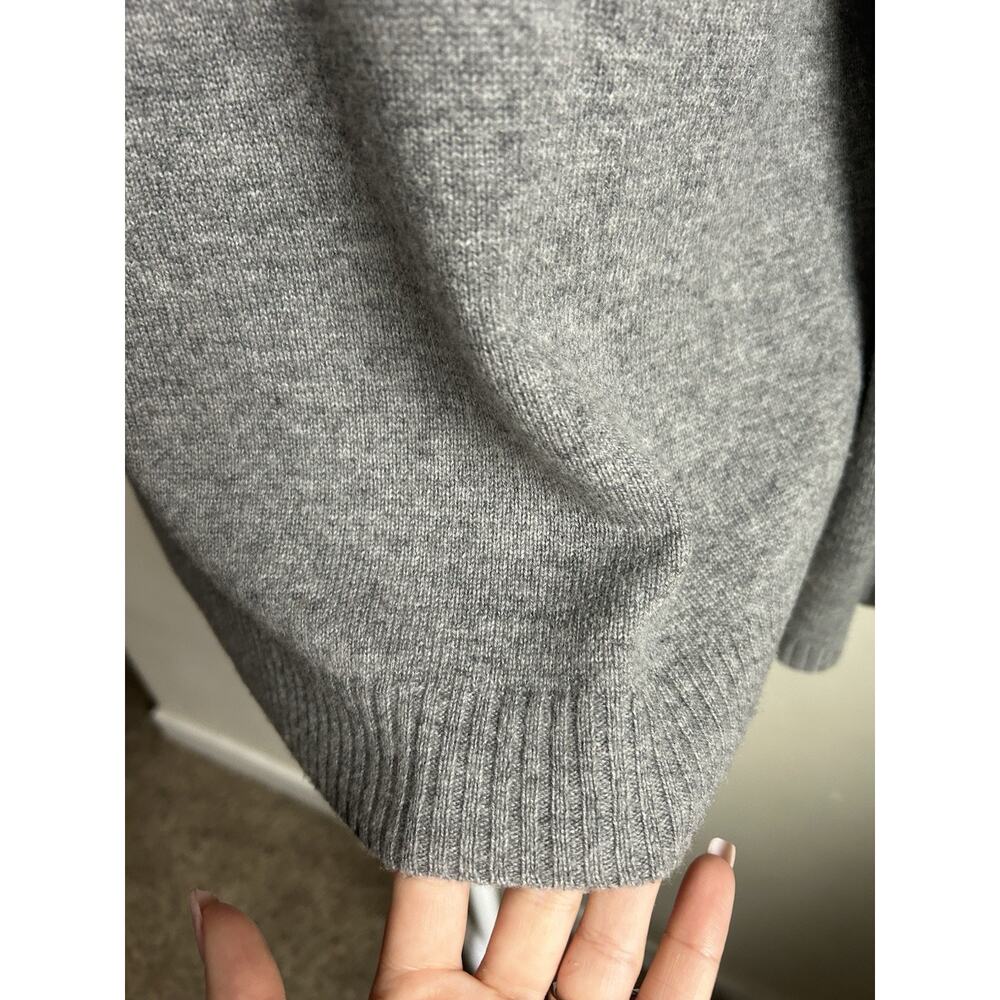 Lisa Todd Cashmere Merino Wool Sweater Women’s M Gray Cowl Neck Zip Knit MINT - Picture 5 of 13